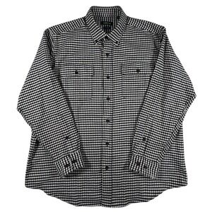Orvis‎ Mens XL Classic Fit Houndstooth Button Down Shirt Jacket Wool Blend